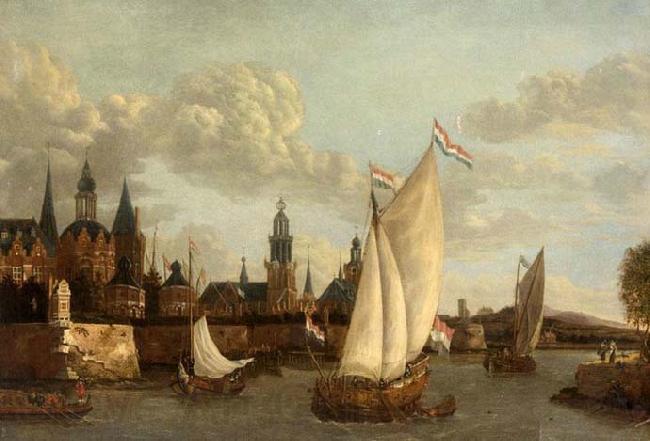 Jacobus Vrel Capriccio View of Haarlem Spain oil painting art